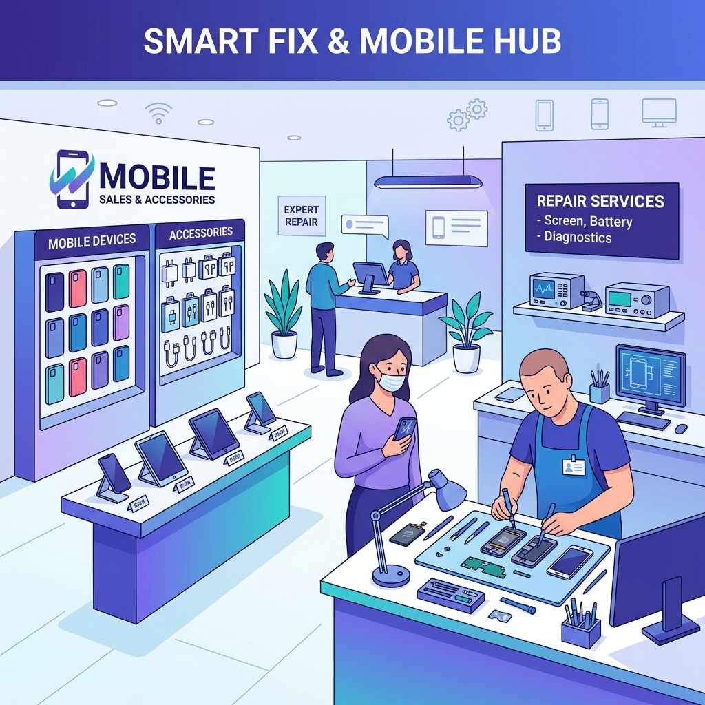 Bán lẻ phụ kiện, Sửa điện thoại